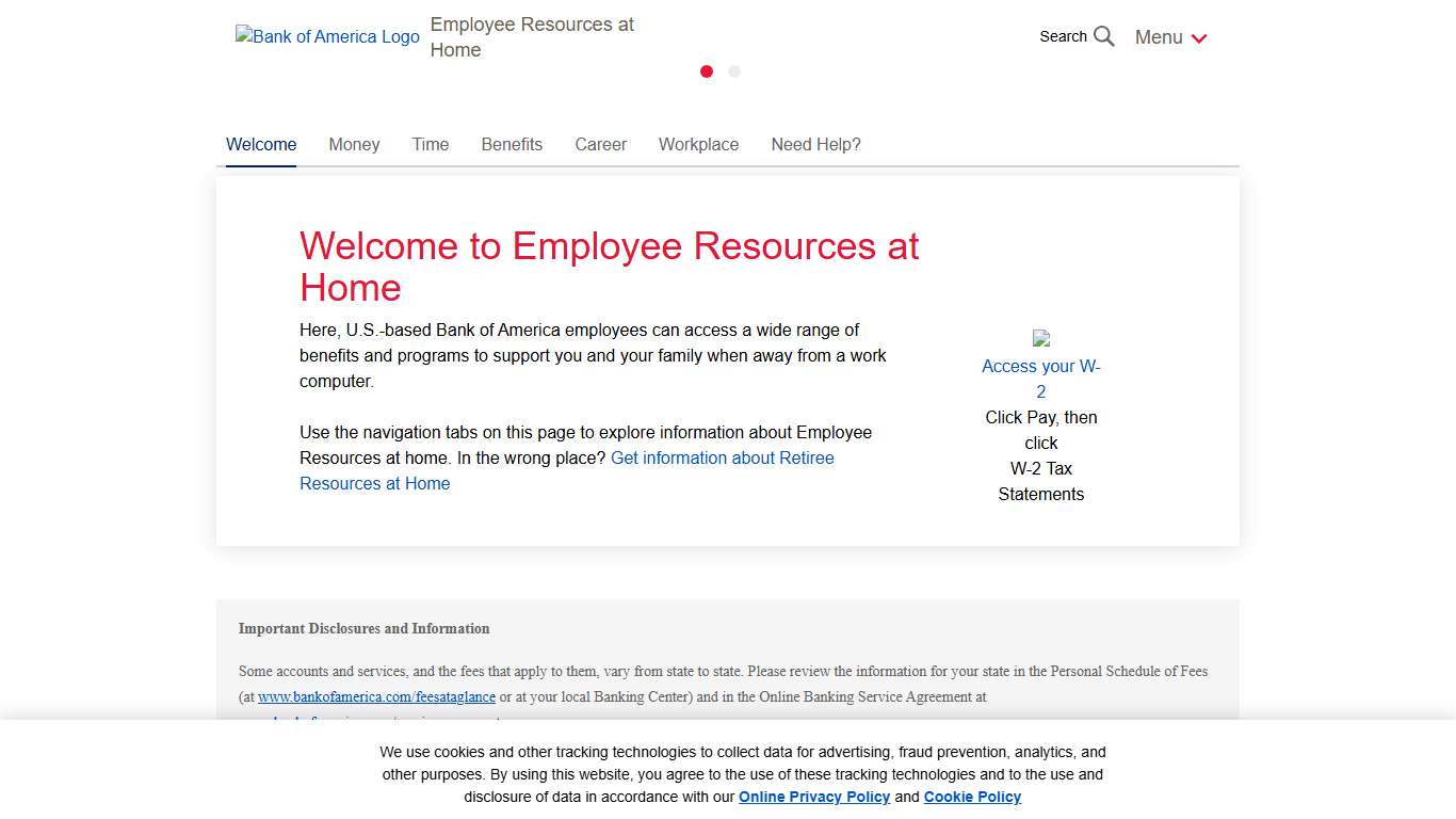 Employee Resources at Home for Bank of America Employees
